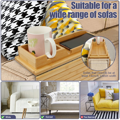 Bamboo Foldable Couch Armrest Tray™