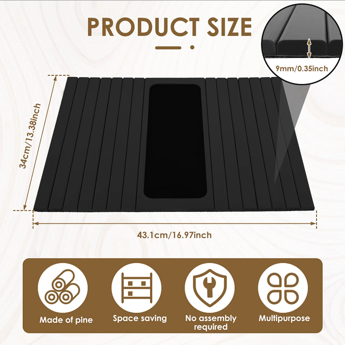 Bamboo Foldable Couch Armrest Tray™